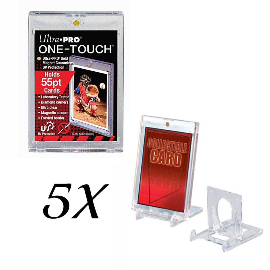 Ultra Pro 55pt One-Touch Magnetic Card Frames Clear Stands