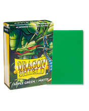 Load image into Gallery viewer, Dragon Shield Japanese (Small) Size Matte Card Sleeves in Apple Green are for sale at Gecko Cards! With free UK Shipping on all orders over £20 - see the range of Trading Cards, Booster Boxes, Card Sleeves and other TCG products on our store - all at great prices!

