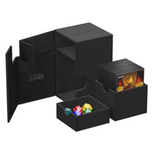 Load image into Gallery viewer, Black Ultimate Guard Flip 'N' Tray 100+ Xenoskin Deck Boxes are for sale at Gecko Cards! With free UK Postage on all orders over £20 - see the range of TCG Cards, Booster Boxes, Card Sleeves and other Trading Card Game products on our store - all at great prices!