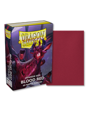 Load image into Gallery viewer, Dragon Shield Japanese (Small) Size Matte Card Sleeves in Blood are for sale at Gecko Cards! With free UK Shipping on all orders over £20 - see the range of Trading Cards, Booster Boxes, Card Sleeves and other TCG products on our store - all at great prices!
