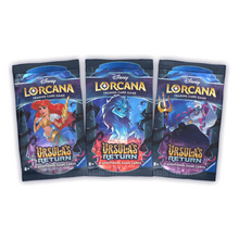 Load image into Gallery viewer, Disney Lorcana: Ursula's Return (The Fourth Chapter) Booster Boxes and Packs are for sale at Gecko Cards! With free UK Postage on all orders over £20 - see the range of TCG Cards, Booster Boxes, Card Sleeves and other Trading Card Game products on our store - all at great prices!