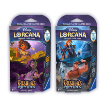 Load image into Gallery viewer, Disney Lorcana: Ursula&#39;s Return (The Fourth Chapter) Starter Decks (English) are for sale at Gecko Cards! With free UK Postage on all orders over £20 - see the range of TCG Cards, Booster Boxes, Card Sleeves and other Trading Card Game products on our store - all at great prices!
