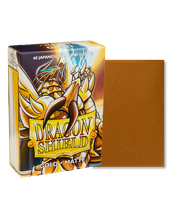 Load image into Gallery viewer, Dragon Shield Japanese (Small) Size Matte Card Sleeves in Gold are for sale at Gecko Cards! With free UK Shipping on all orders over £20 - see the range of Trading Cards, Booster Boxes, Card Sleeves and other TCG products on our store - all at great prices!