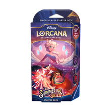 Load image into Gallery viewer, Disney Lorcana: Shimmering Skies (Chapter 5) Starter Decks are for sale at Gecko Cards! With free UK Postage on all orders over £25 - see the range of TCG Cards, Booster Boxes, Card Sleeves and other Trading Card Game products on our store - all at great prices!