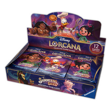 Load image into Gallery viewer, Disney Lorcana: Shimmering Skies (Chapter 5) Booster Boxes and Packs are for sale at Gecko Cards! With free UK Postage on all orders over £25 - see the range of TCG Cards, Booster Boxes, Card Sleeves and other Trading Card Game products on our store - all at great prices!