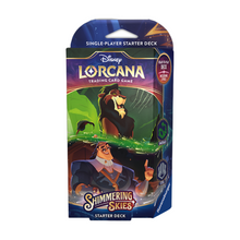 Load image into Gallery viewer, Disney Lorcana: Shimmering Skies (Chapter 5) Starter Decks are for sale at Gecko Cards! With free UK Postage on all orders over £25 - see the range of TCG Cards, Booster Boxes, Card Sleeves and other Trading Card Game products on our store - all at great prices!