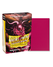 Load image into Gallery viewer, Dragon Shield Japanese (Small) Size Matte Card Sleeves in Magenta are for sale at Gecko Cards! With free UK Shipping on all orders over £20 - see the range of Trading Cards, Booster Boxes, Card Sleeves and other TCG products on our store - all at great prices!
