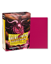 Load image into Gallery viewer, Dragon Shield Japanese (Small) Size Matte Card Sleeves in Magenta are for sale at Gecko Cards! With free UK Shipping on all orders over £20 - see the range of Trading Cards, Booster Boxes, Card Sleeves and other TCG products on our store - all at great prices!