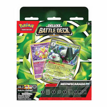 Load image into Gallery viewer, Pokémon Quaquaval & Meowscarada EX Deluxe Battle Decks are for sale at Gecko Cards! With free UK Postage on all orders over £20 - see the range of Pokémon Cards, Boxes and other trading card game products on our store - all at great prices!