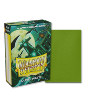 Load image into Gallery viewer, Dragon Shield Japanese (Small) Size Matte Card Sleeves in Olive  are for sale at Gecko Cards! With free UK Shipping on all orders over £20 - see the range of Trading Cards, Booster Boxes, Card Sleeves and other TCG products on our store - all at great prices!
