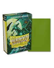 Load image into Gallery viewer, Dragon Shield Japanese (Small) Size Matte Card Sleeves in Olive are for sale at Gecko Cards! With free UK Shipping on all orders over £20 - see the range of Trading Cards, Booster Boxes, Card Sleeves and other TCG products on our store - all at great prices!