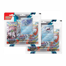 Load image into Gallery viewer, Pokémon Scarlet &amp; Violet 4 Paradox Rift 3 Pack Displays are for sale at Gecko Cards! With free UK Postage on all orders over £20 - see the range of Pokémon Cards, Boxes and other trading card game products on our store - all at great prices!
