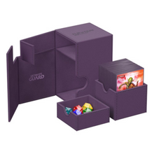 Load image into Gallery viewer, Purple Ultimate Guard Flip 'N' Tray 80+ Xenoskin Deck Boxes are for sale at Gecko Cards! With free UK Postage on all orders over £20 - see the range of TCG Cards, Booster Boxes, Card Sleeves and other Trading Card Game products on our store - all at great prices!