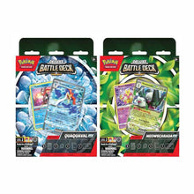 Load image into Gallery viewer, Pokémon Quaquaval & Meowscarada EX Deluxe Battle Decks are for sale at Gecko Cards! With free UK Postage on all orders over £20 - see the range of Pokémon Cards, Boxes and other trading card game products on our store - all at great prices!