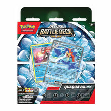Load image into Gallery viewer, Pokémon Quaquaval & Meowscarada EX Deluxe Battle Decks are for sale at Gecko Cards! With free UK Postage on all orders over £20 - see the range of Pokémon Cards, Boxes and other trading card game products on our store - all at great prices!