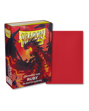 Load image into Gallery viewer, Dragon Shield Japanese (Small) Size Matte Card Sleeves in Ruby are for sale at Gecko Cards! With free UK Shipping on all orders over £20 - see the range of Trading Cards, Booster Boxes, Card Sleeves and other TCG products on our store - all at great prices!