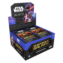 Load image into Gallery viewer, Star Wars: Unlimited Shadows of the Galaxy Booster Boxes are for sale at Gecko Cards! With free UK Postage on all orders over £25 - see the range of TCG Cards, Booster Boxes, Card Sleeves and other Trading Card Game products on our store - all at great prices!
