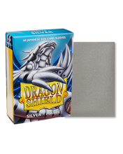 Load image into Gallery viewer, Dragon Shield Japanese (Small) Size Matte Card Sleeves in Silver are for sale at Gecko Cards! With free UK Shipping on all orders over £20 - see the range of Trading Cards, Booster Boxes, Card Sleeves and other TCG products on our store - all at great prices!