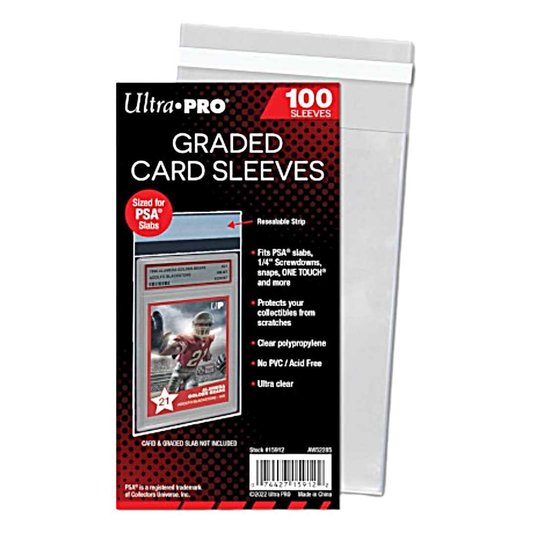100 Clear Resealable Graded Card Bags – Fit PSA, BGS, SGC Graded Card Slabs