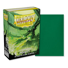 Load image into Gallery viewer, Dragon Shield Japanese (Small) Size Dual Matte Might Green Card Sleeves are for sale at Gecko Cards! With free UK Postage on all orders over £20 - see the range of Yu-Gi-Oh! Cards, Booster Boxes, Card Sleeves and other trading card game products in my store - all at great prices!
