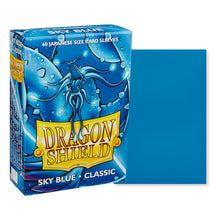 Load image into Gallery viewer, Dragon Shield Japanese (Small) Size Classic Sky Blue Card Sleeves are for sale at Gecko Cards! With free UK Postage on all orders over £20 - see the range of Yu-Gi-Oh! Cards, Booster Boxes, Card Sleeves and other trading card game products in my store - all at great prices!