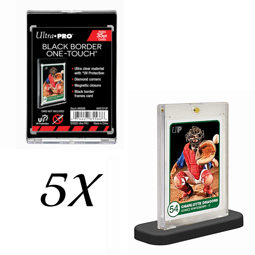 Ultra Pro Black Border 35pt One-Touch Magnetic Card Frames & Black Sta ...
