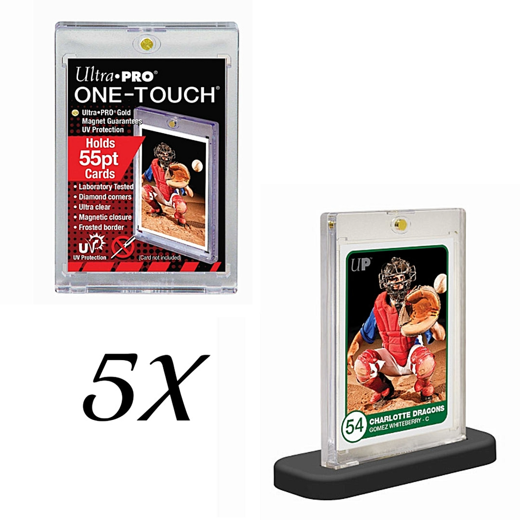 Ultra Pro One-Touch Magnetic Card Frames & Black Stand - Bundles Of 5 are for sale at Gecko Cards! With free UK Shipping on all orders over £25 - see the range of Trading Cards, Booster Boxes, Card Sleeves and other TCG products on our store - all at great prices!