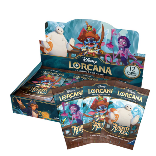 Disney Lorcana: Azurite Sea (Chapter 6) Booster Boxes and Packs are for sale at Gecko Cards! With free UK Postage on all orders over £25 - see the range of TCG Cards, Booster Boxes, Card Sleeves and other Trading Card Game products on our store - all at great prices!