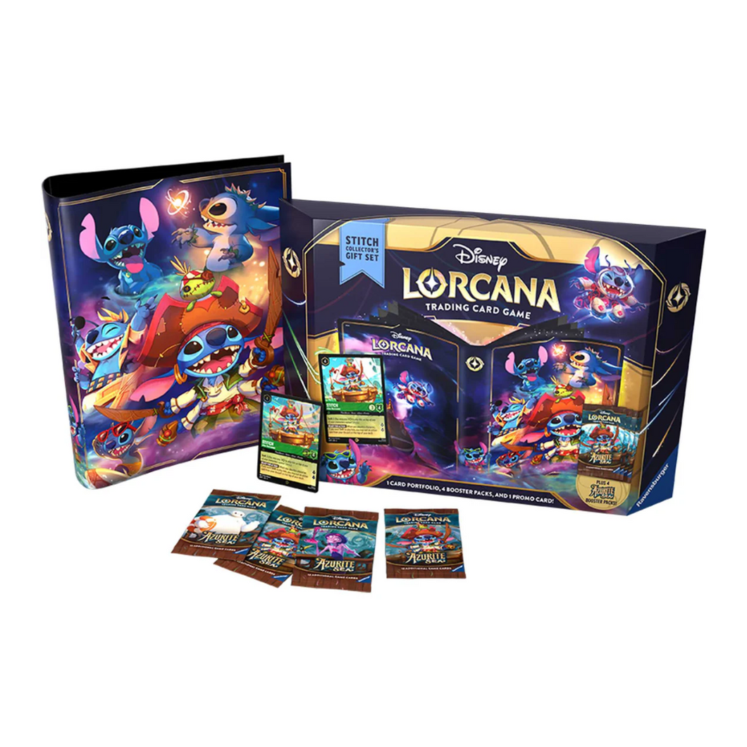 The Disney Lorcana: Azurite Sea (Chapter 6) Stitch Collector's Gift Set  (English) is for sale at Gecko Cards! With free UK Postage on all orders over £25 - see the range of TCG Cards, Booster Boxes, Card Sleeves and other Trading Card Game products on our store - all at great prices!