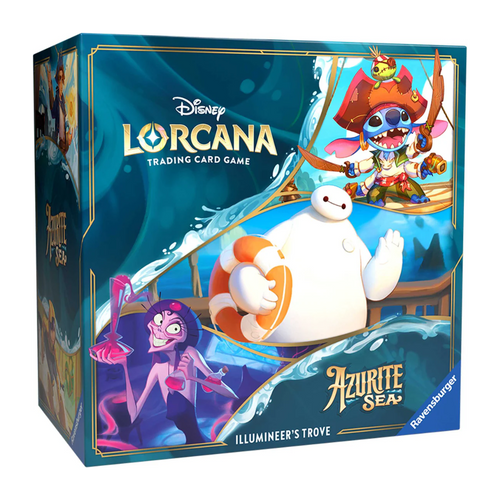 The Disney Lorcana: Azurite Sea (Chapter 6) Illumineer's Trove (English) is for sale at Gecko Cards! With free UK Postage on all orders over £25 - see the range of TCG Cards, Booster Boxes, Card Sleeves and other Trading Card Game products on our store - all at great prices!