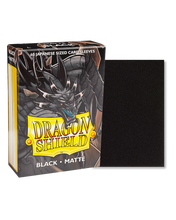 Load image into Gallery viewer, Dragon Shield Japanese (Small) Size Matte Card Sleeves in Black are for sale at Gecko Cards! With free UK Shipping on all orders over £20 - see the range of Trading Cards, Booster Boxes, Card Sleeves and other TCG products on our store - all at great prices!
