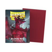 Load image into Gallery viewer, Dragon Shield Standard Size Matte Card Sleeves in Blood are for sale at Gecko Cards! With free UK Postage on all orders over £25 - see the range of Yu-Gi-Oh! Cards, Booster Boxes, Card Sleeves and other trading card game products on our store - all at great prices!
