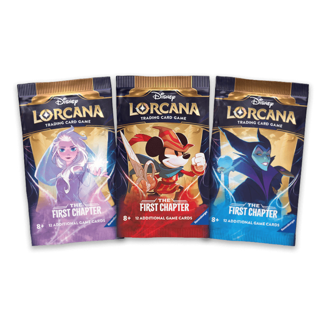 Disney Lorcana: The First Chapter Booster Packs are for sale at Gecko Cards! With free UK Postage on all orders over £20 - see the range of TCG Cards, Booster Boxes, Card Sleeves and other Trading Card Game products on our store - all at great prices!