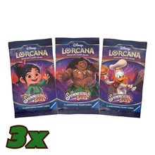 Load image into Gallery viewer, Disney Lorcana: Shimmering Skies (Chapter 5) Booster Boxes and Packs are for sale at Gecko Cards! With free UK Postage on all orders over £25 - see the range of TCG Cards, Booster Boxes, Card Sleeves and other Trading Card Game products on our store - all at great prices!
