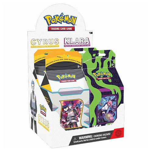 Pokémon Premium Tournament Collection - Cyrus/Klara are for sale at Gecko Cards! With free UK Postage on all orders over £20 - see the range of Pokémon Cards, Boxes and other trading card game products on our store - all at great prices!