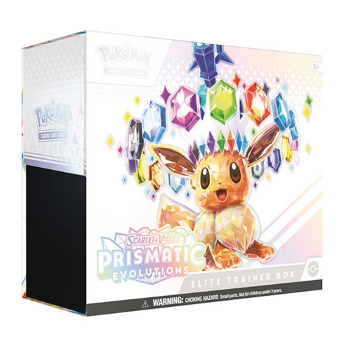 Pokémon TCG: Scarlet & Violet 8.5 - Prismatic Evolutions - Elite Trainer Boxes are for sale at Gecko Cards! With free UK Postage on all orders over £25 - see the range of Yu-Gi-Oh! Cards, Booster Boxes, Card Sleeves and other trading card game products on our my store - all at great prices!