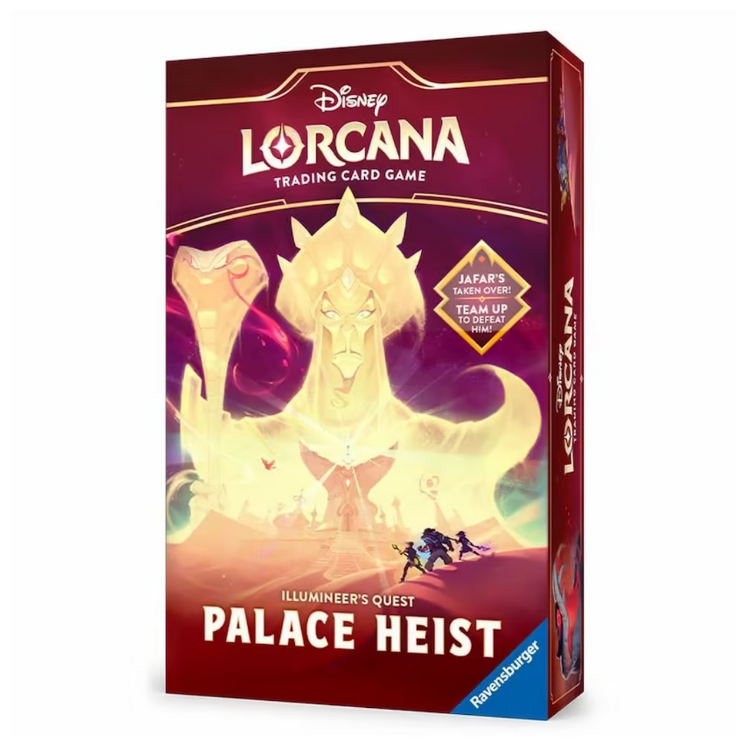 The Disney Lorcana: Reign Of Jafar (Chapter 8) Illumineer's Quest: Palace Heist is for sale at Gecko Cards! With free UK Postage on all orders over £25 - see the range of TCG Cards, Booster Boxes, Card Sleeves and other Trading Card Game products on our store - all at great prices!