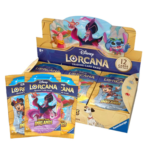 Disney Lorcana: Into The Inklands (The Third Chapter) Booster Boxes and Packs are for sale at Gecko Cards! With free UK Postage on all orders over £20 - see the range of TCG Cards, Booster Boxes, Card Sleeves and other Trading Card Game products on our store - all at great prices!