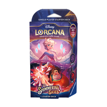 Load image into Gallery viewer, Disney Lorcana: Shimmering Skies (Chapter 5) Starter Decks are for sale at Gecko Cards! With free UK Postage on all orders over £25 - see the range of TCG Cards, Booster Boxes, Card Sleeves and other Trading Card Game products on our store - all at great prices!
