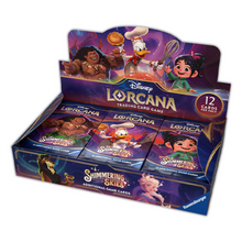 Load image into Gallery viewer, Disney Lorcana: Shimmering Skies (Chapter 5) Booster Boxes and Packs are for sale at Gecko Cards! With free UK Postage on all orders over £25 - see the range of TCG Cards, Booster Boxes, Card Sleeves and other Trading Card Game products on our store - all at great prices!
