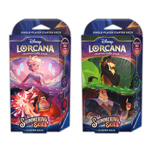 Load image into Gallery viewer, Disney Lorcana: Shimmering Skies (Chapter 5) Starter Decks are for sale at Gecko Cards! With free UK Postage on all orders over £25 - see the range of TCG Cards, Booster Boxes, Card Sleeves and other Trading Card Game products on our store - all at great prices!
