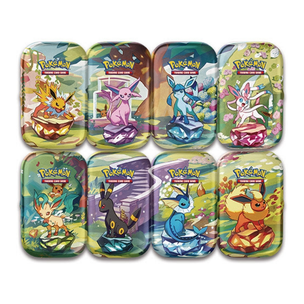 Pokémon TCG: Scarlet & Violet 8.5 - Prismatic Evolutions - Mini Tins are for sale at Gecko Cards! With free UK Postage on all orders over £25 - see the range of Yu-Gi-Oh! Cards, Booster Boxes, Card Sleeves and other trading card game products on our my store - all at great prices!