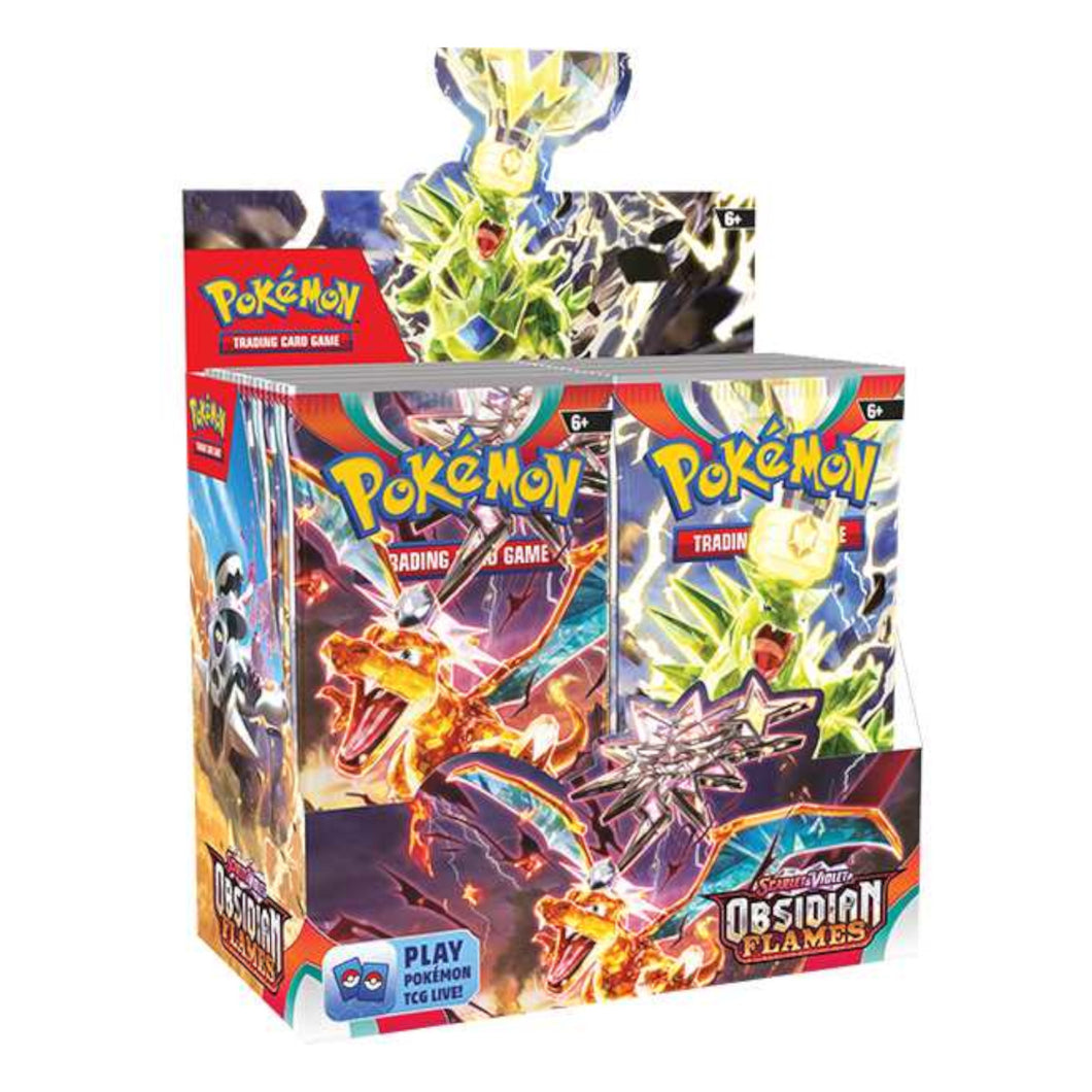 Pokémon Scarlet & Violet 3 Obsidian Flames Booster Boxes are for sale at Gecko Cards! With free UK Postage on all orders over £20 - see the range of TCG Cards, Booster Boxes, Card Sleeves and other Trading Card Game products on our store - all at great prices!