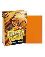 Load image into Gallery viewer, Dragon Shield Japanese (Small) Size Matte Card Sleeves in Orange  are for sale at Gecko Cards! With free UK Shipping on all orders over £20 - see the range of Trading Cards, Booster Boxes, Card Sleeves and other TCG products on our store - all at great prices!

