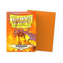 Load image into Gallery viewer, Dragon Shield Standard Size Matte Card Sleeves in Orange are for sale at Gecko Cards! With free UK Postage on all orders over £25 - see the range of Yu-Gi-Oh! Cards, Booster Boxes, Card Sleeves and other trading card game products on our store - all at great prices!
