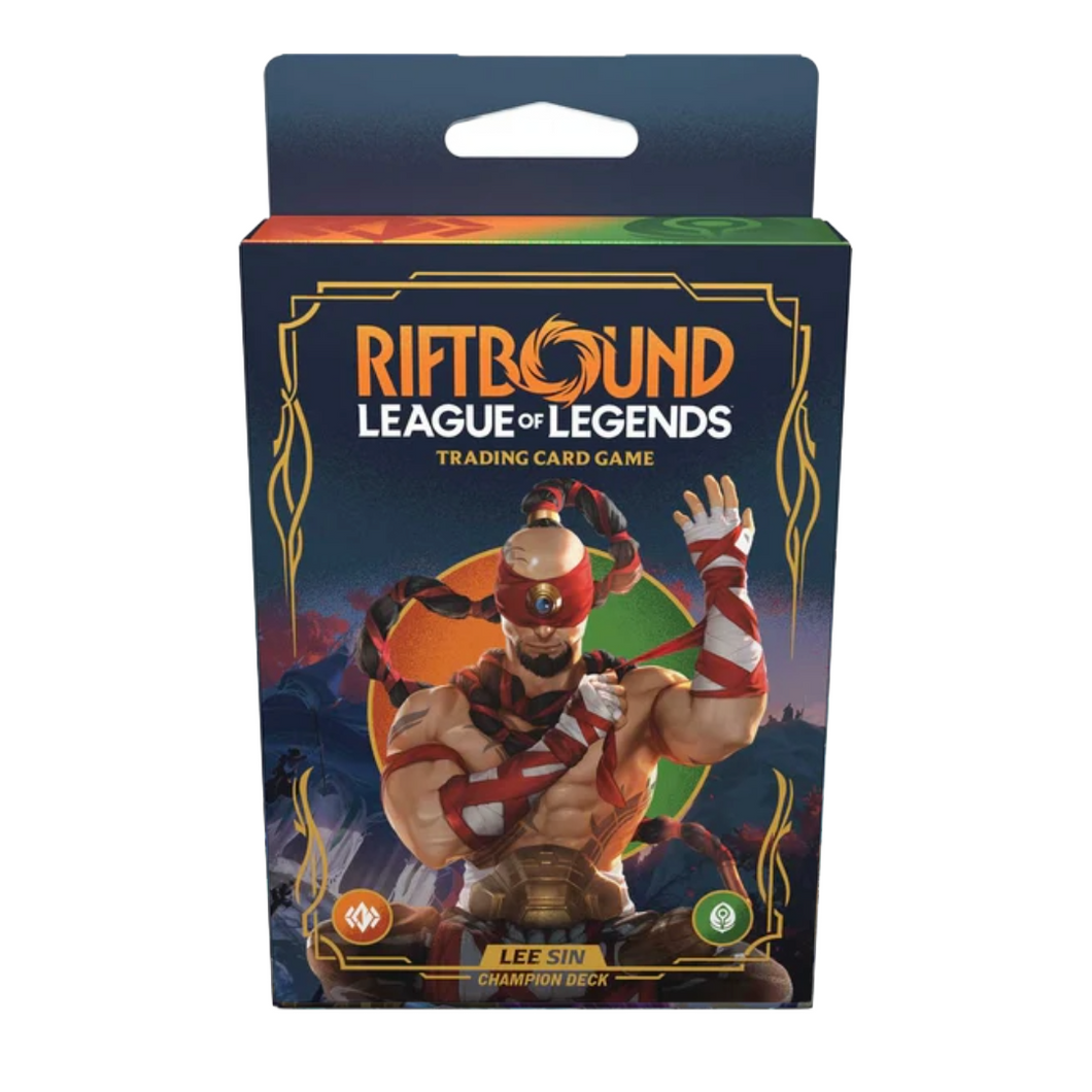 The Riftbound: Origins (Set 1) Champion Deck - Lee Sin is for sale at Gecko Cards! With free UK Postage on all orders over £25 - see the range of TCG Cards, Booster Boxes, Card Sleeves and other Trading Card Game products on our store - all at great prices!