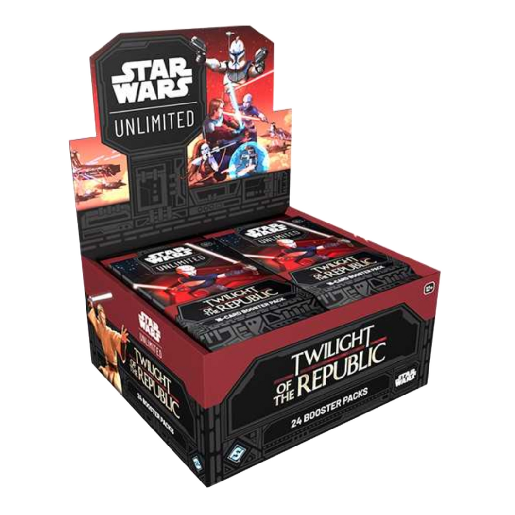 Star Wars: Unlimited Twilight of the Republic Booster Boxes are for sale at Gecko Cards! With free UK Postage on all orders over £25 - see the range of TCG Cards, Booster Boxes, Card Sleeves and other Trading Card Game products on our store - all at great prices!