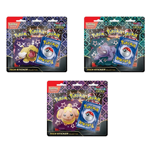 The Pokémon Scarlet & Violet 4.5 Paldean Fates Tech Sticker Boxes - Fidough/Greavard/Maschiff (English) are for sale at Gecko Cards! With free UK Postage on all orders over £20 - see the range of Yu-Gi-Oh! Cards, Booster Boxes, Card Sleeves and other trading card game products in my store - all at great prices!