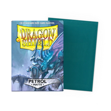 Load image into Gallery viewer, Dragon Shield Standard Size Matte Card Sleeves in Petrol are for sale at Gecko Cards! With free UK Postage on all orders over £25 - see the range of Yu-Gi-Oh! Cards, Booster Boxes, Card Sleeves and other trading card game products on our store - all at great prices!
