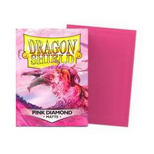 Load image into Gallery viewer, Dragon Shield Standard Size Matte Card Sleeves in Pink Diamond are for sale at Gecko Cards! With free UK Postage on all orders over £25 - see the range of Yu-Gi-Oh! Cards, Booster Boxes, Card Sleeves and other trading card game products on our store - all at great prices!
